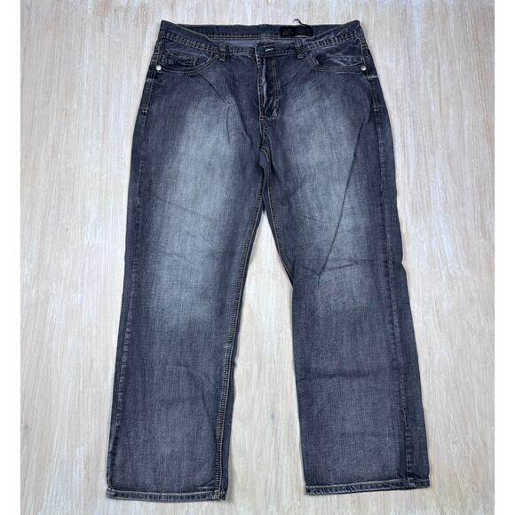 TK Axel Relaxed Straight Medium Wash Gray Denim Y2K Casual
